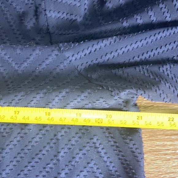 ECLAIR NWT Sheer Chevron Pattern Navy Blue Blouse Large - Picture 8 of 13